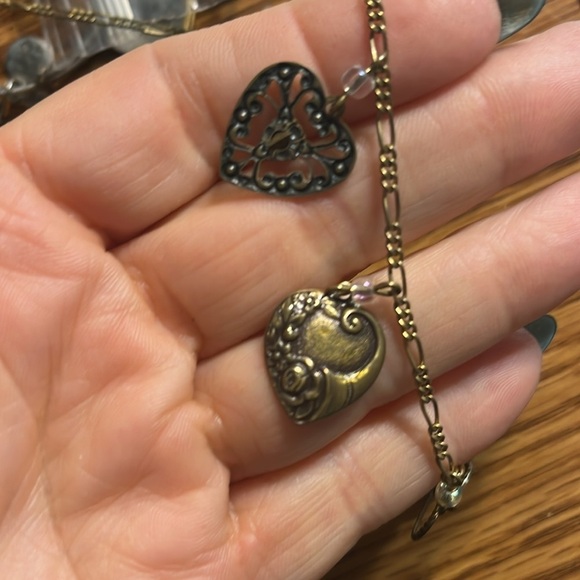 Vintage Glass Works Studio Charm Necklace Artisan Hearts - Picture 7 of 9